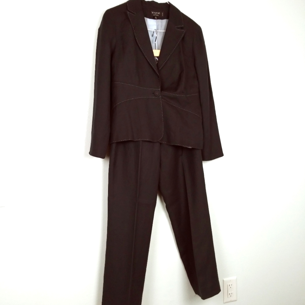 Signature by Larry Levine Navy 2 Pc Suit  Lining Blend  Size 12P